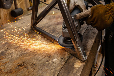 Man working on wood