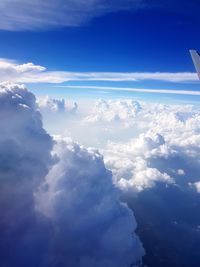 Low angle view of clouds in blue sky