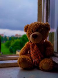 Close-up of stuffed toy on table at home