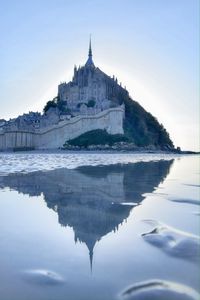 Reflection of temple in water