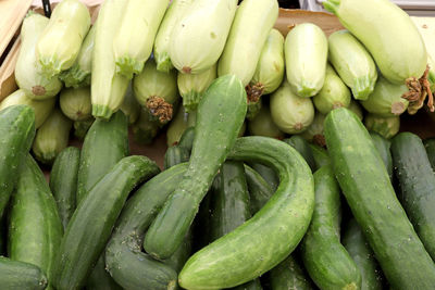 High angle view of vegetables for sale at market stall