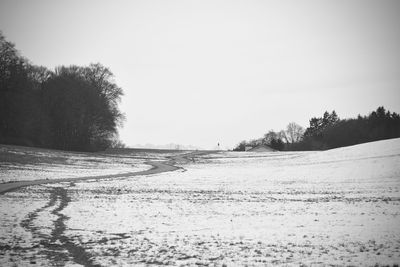 Scenic view of snow covered landscape