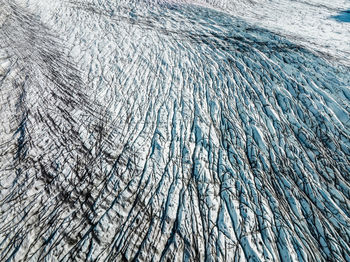 Aerial panoramic view of the skaftafell glacier, iceland