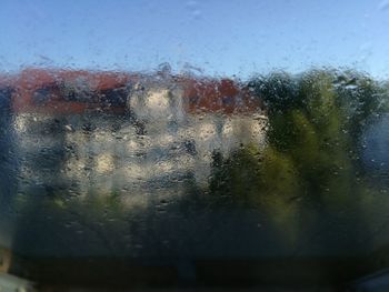 Close-up of water drops on glass window