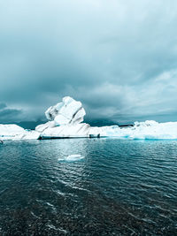 Scenic view of iceberg against sky. jökulsárlón 