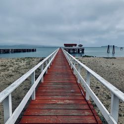 Pier over sea against sky