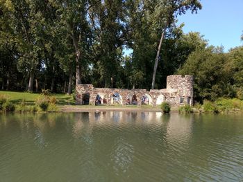 View of building on lake