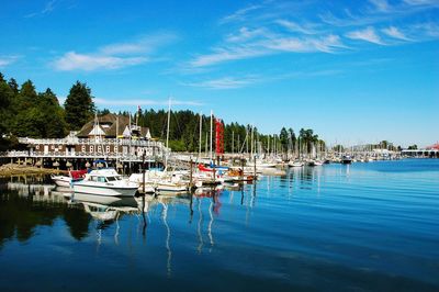 Boats in harbor