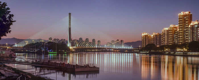 Illuminated city at night