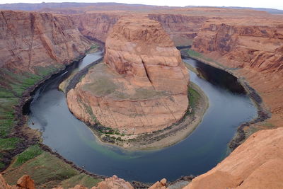High angle view of rock formations