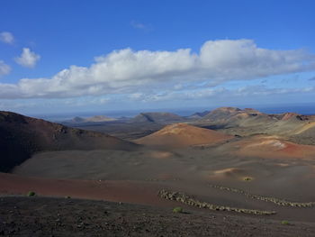 Scenic view of arid landscape against sky