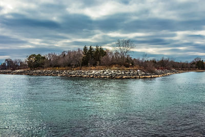 Scenic view of river against sky