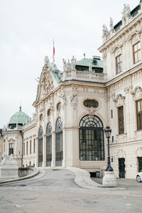 Facade of historic building against sky