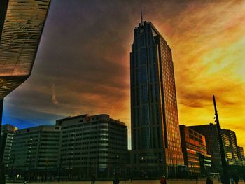 Low angle view of modern building against sky