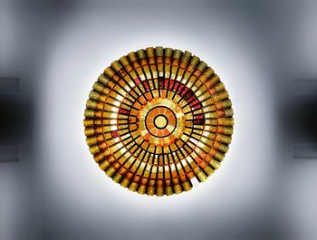 Low angle view of illuminated chandelier