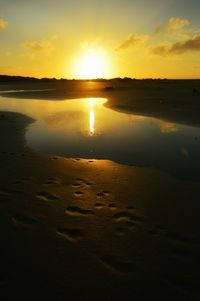 Scenic view of sea at sunset