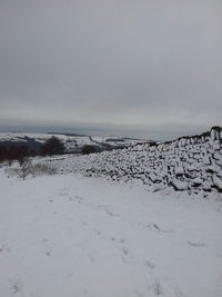 Scenic view of sea against sky during winter