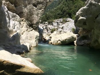 Rock formations in water