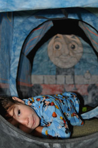 Portrait of boy wearing hat