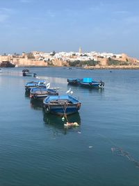 Boats in marina at harbor