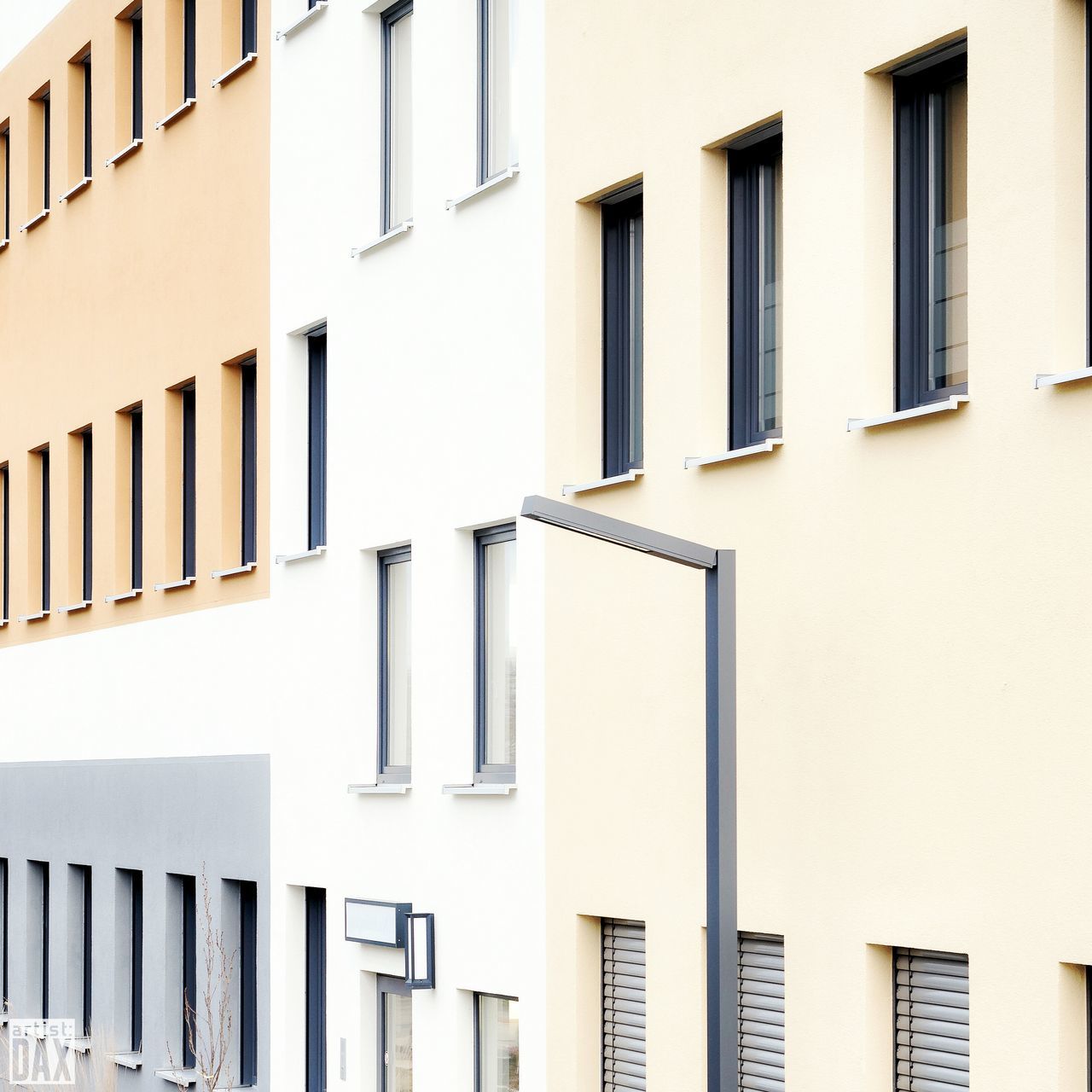 architecture, building exterior, built structure, window, building, in a row, residential building, residential structure, low angle view, repetition, balcony, white color, city, day, no people, outdoors, apartment, house, railing, facade