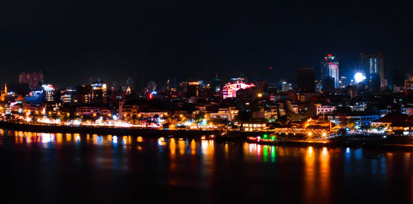 Illuminated city at night
