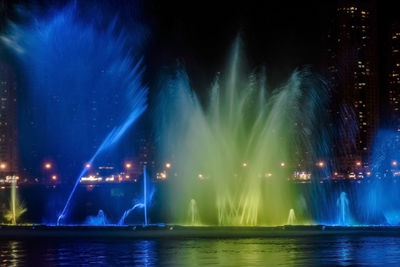 View of illuminated cityscape at night
