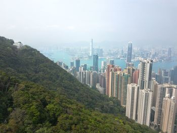 Panoramic view of buildings in city against sky
