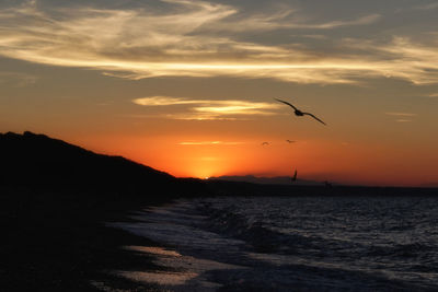 Scenic view of sunset over sea