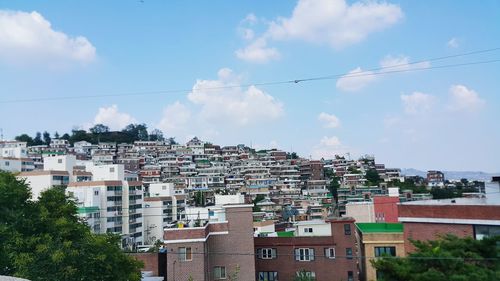 High angle shot of townscape