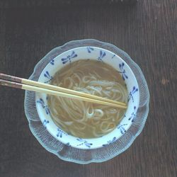 Close-up of food on table