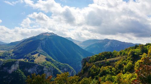 Scenic view of mountains against sky