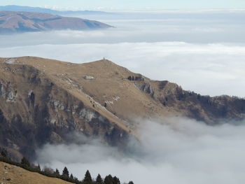 Panoramic view of landscape against cloudy sky