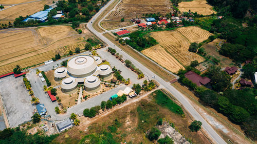 High angle view of agricultural field