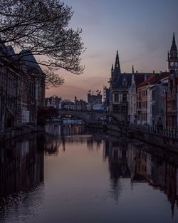 View of river with buildings in background