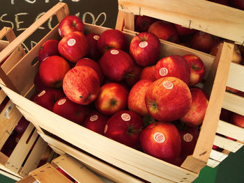 Close-up of strawberries in box