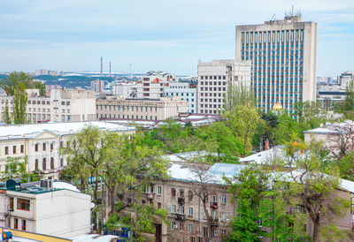 Springtime cityscape . chisinau central city buildings