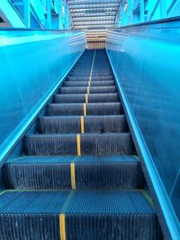 High angle view of escalator