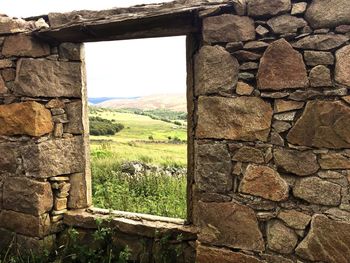 View of stone wall