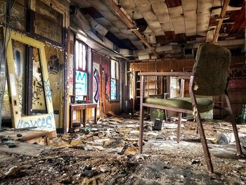 Interior of abandoned building