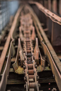 Close-up of old metal grate