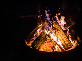 Close-up of fire pit