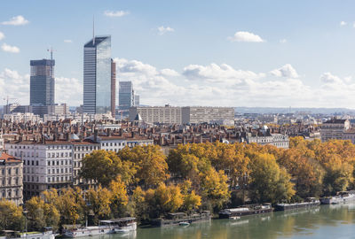 Towers of buildings at part dieu in lyon