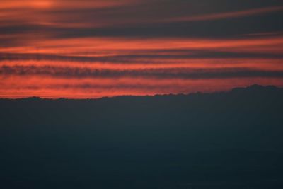 Scenic view of dramatic sky during sunset