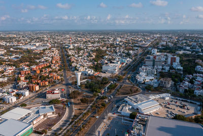 Mexican narow sreets. aerial view.