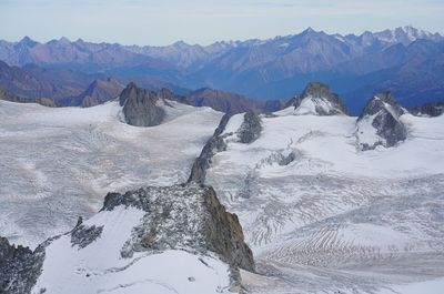 Scenic view of snowcapped mountains  mont blanc against sky