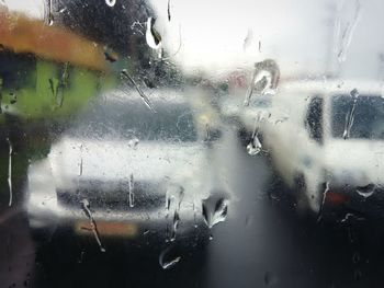 Close-up of water drops on glass