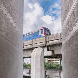 Low angle view of bridge against sky