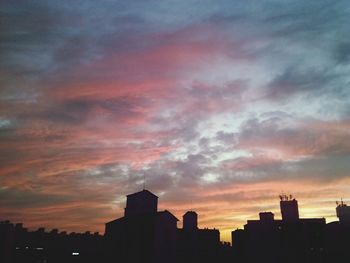 Sunset over city