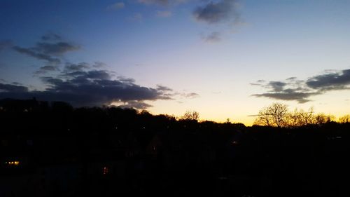 Silhouette of trees at sunset